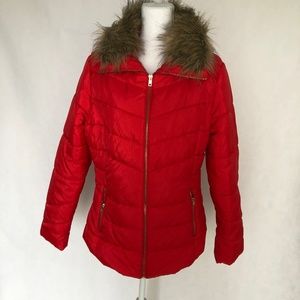 WOMEN'S ARIZONA PUFFER JACKET WITH FAUX FUR MOCK-N